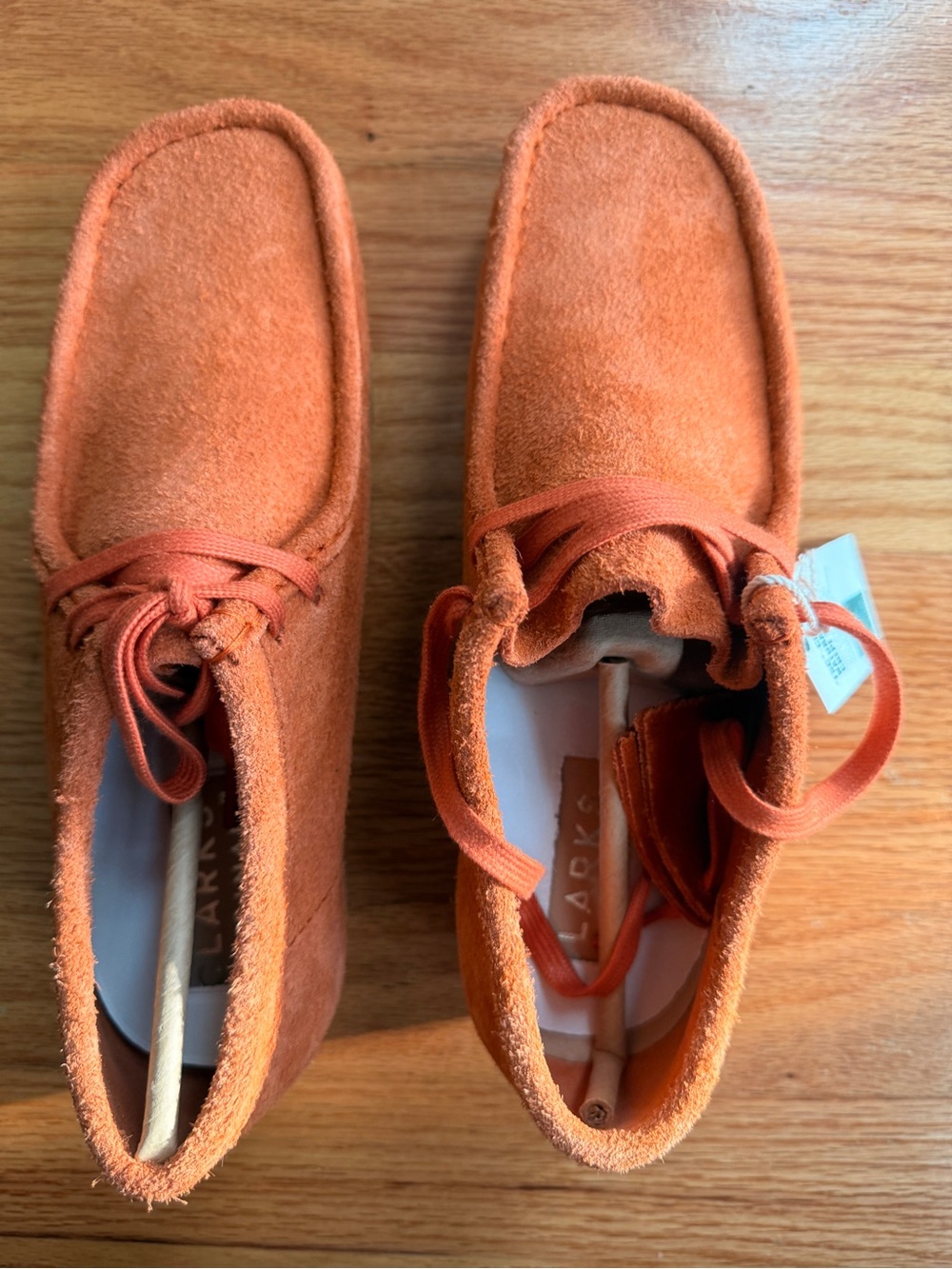 Men's Suede Lace-Up wallabee boots in Orange. Brand New
